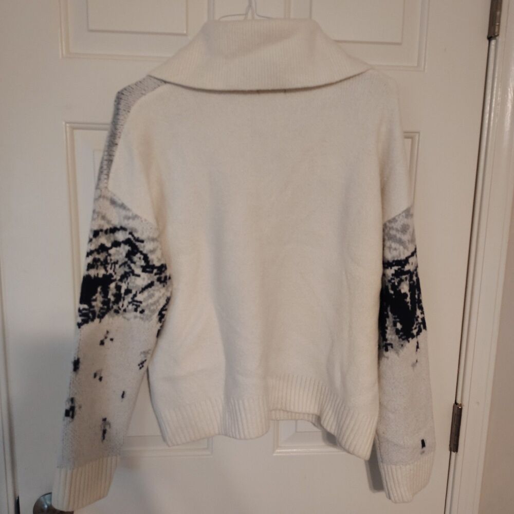 Women's Polo Collar Quarter Zip Novelty Pullover Sweater - Wild Fable Off-White - Picture 5 of 7